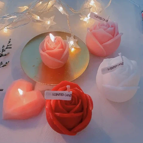 Luxury Rose Shaped Carved Flower Scented Candle For Birthday Valentine Luxury Rose Shaped Carved Flower Scented Candle For Birthday Valentine