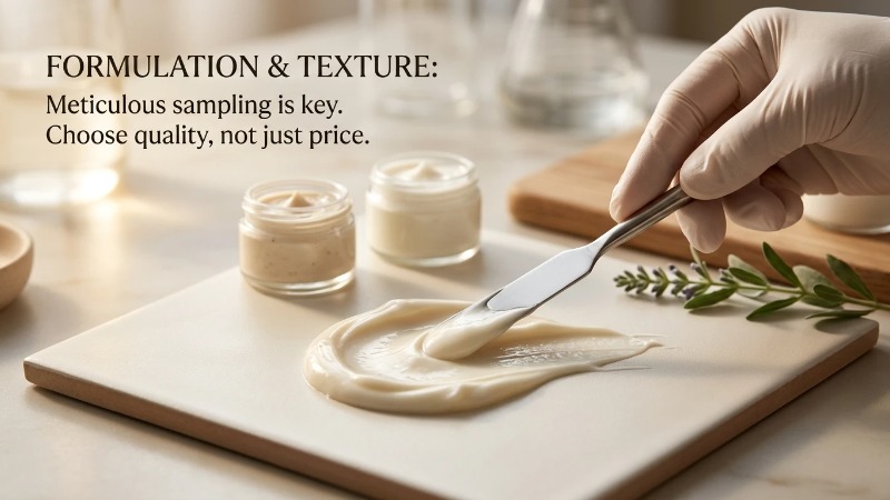 Natural body lotion texture smoothed on ceramic tile Natural body lotion texture smoothed on ceramic tile