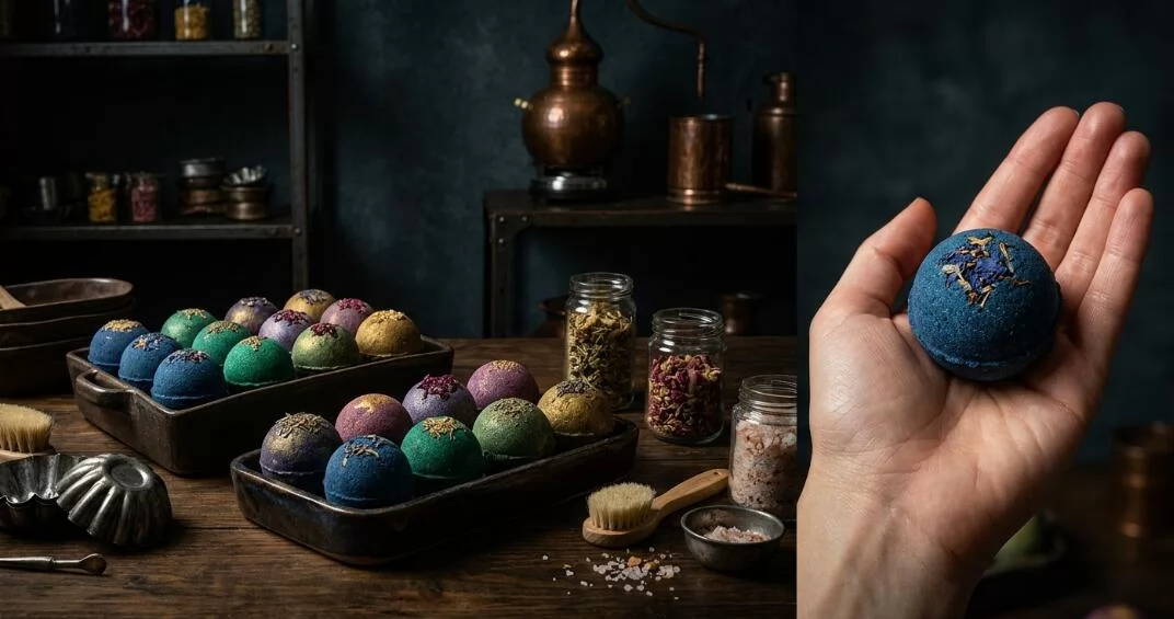 Bath bomb production workshop display